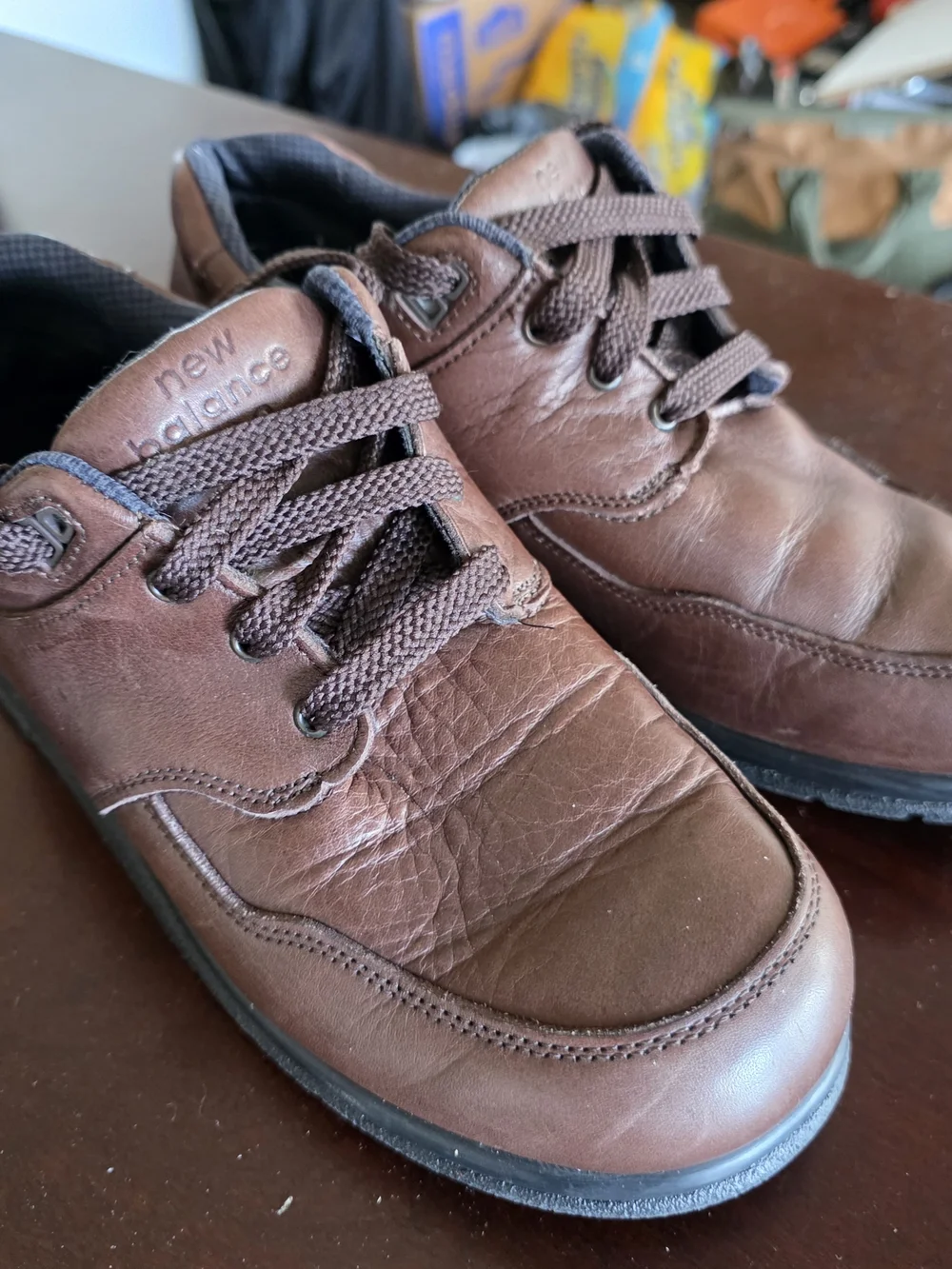 New Balance Brown Leather Lace-Up Oxford Shoes Size 7 2E
